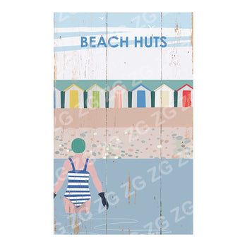PMBB 2593 BEACH HUTS & SWIMMING 1 - Green Cap - Betty Boyns - Picture