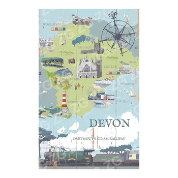 PMBB 2715 Devon Map with Dartmouth Steam Railway - Betty Boyns - Picture