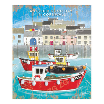 CPS 040 ANOTHER GOOD DAY IN CORNWALL (4 boats in harbour) - Picture