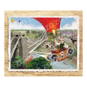 CPSAA 3142 Wallace & Gromit - Balloon Bristol - Wood surround - Wood Surround